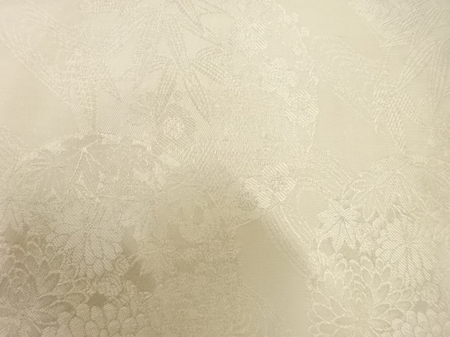  アンティーク　流水に花丸紋織り出し　花嫁衣裳丸帯（材料）